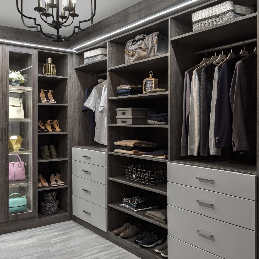 ash and vintage modern walk in closets
