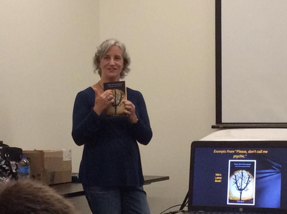 Nicolle Morock showing her latest book