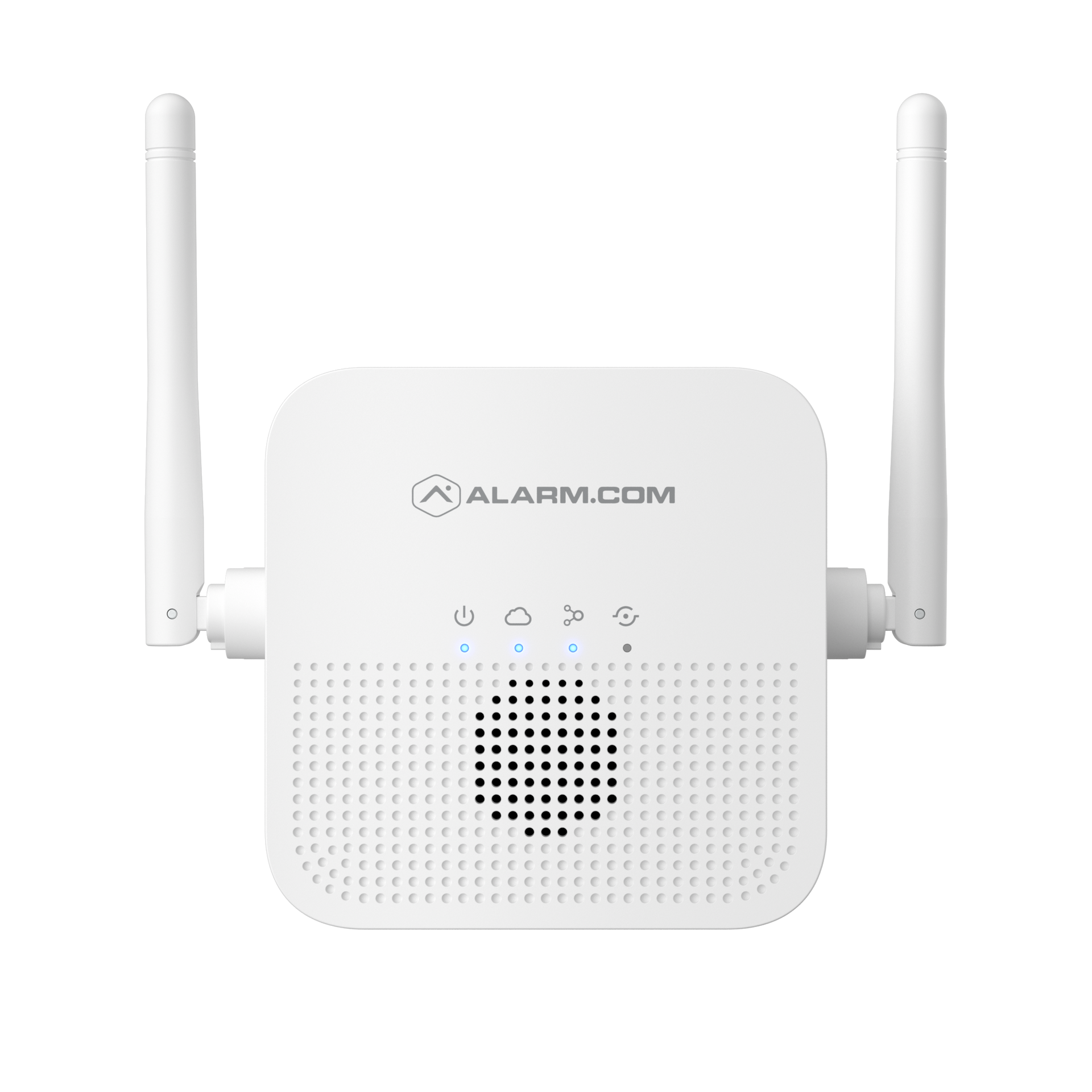 White Alarm.com wifi extender with two antennas 