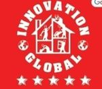 A red and white logo for innovation global