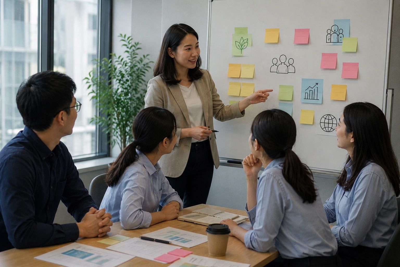 永續顧問公司推薦|微碳石代永續顧問公司:永續白皮報告書服務特色-顧問共創模式說明圖