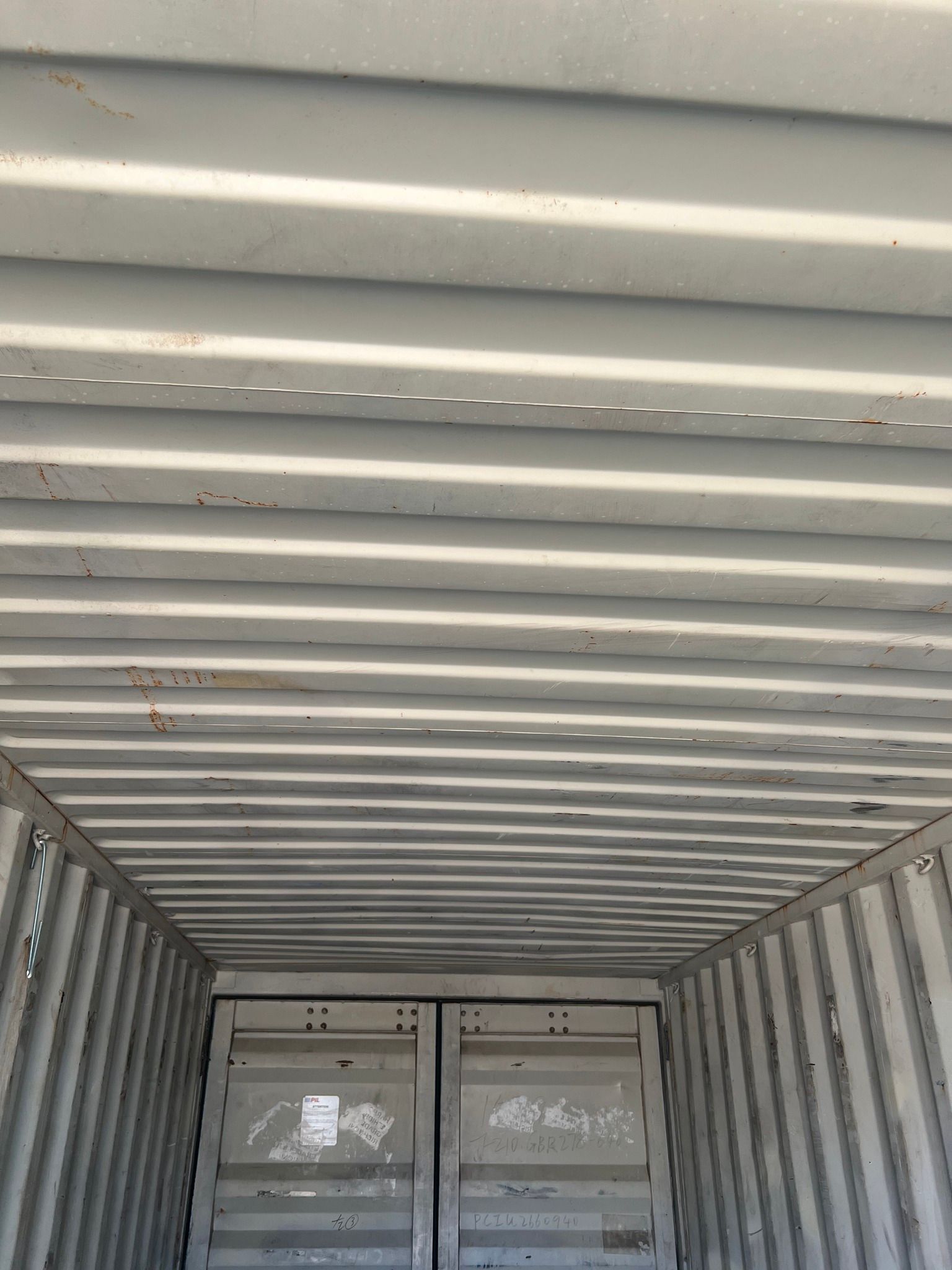 Interior of a Grey Shipping Container, Empty — Rockhampton Container Sales in Kawana, QLD