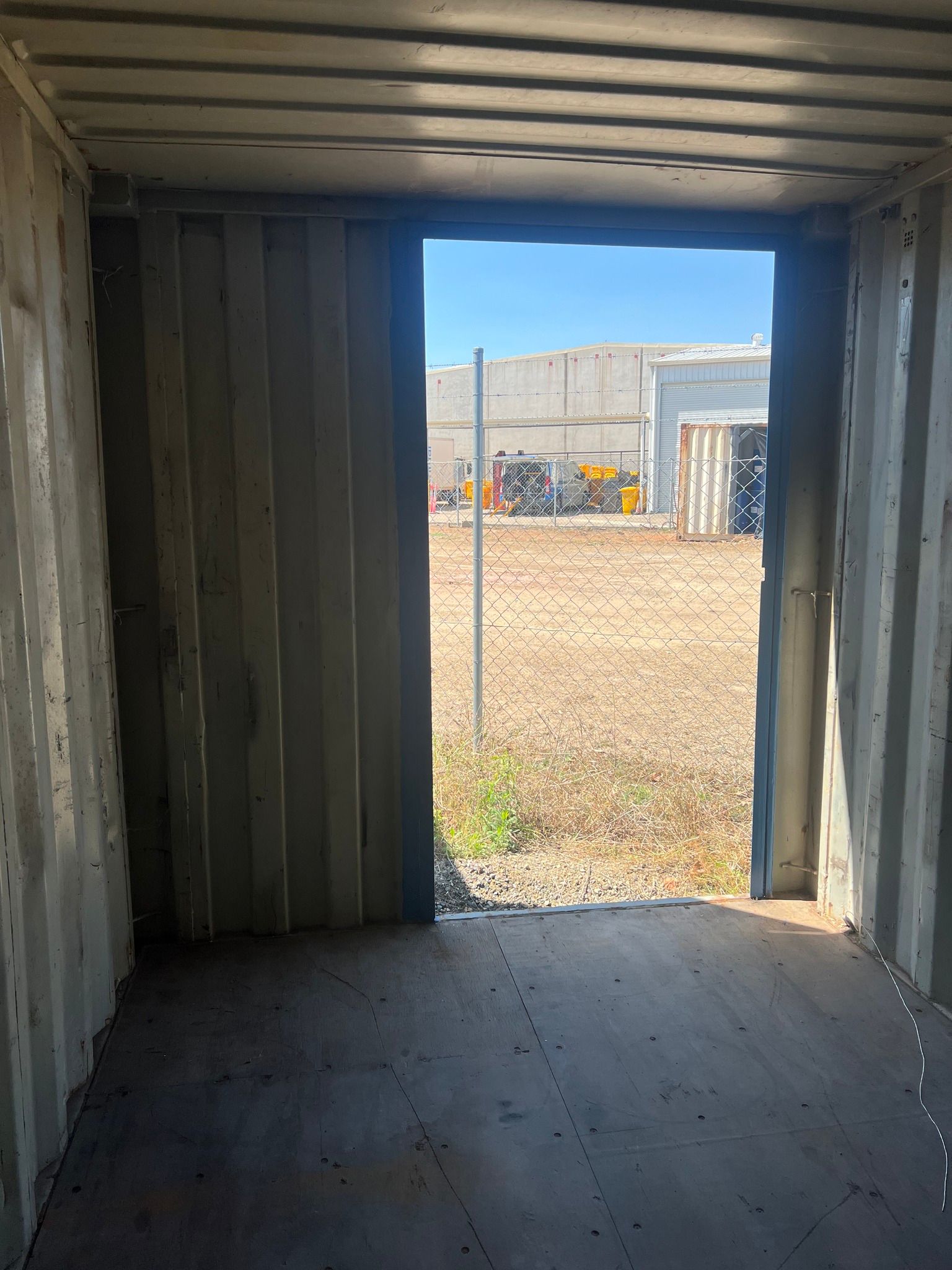 View From Inside a Corrugated Metal Shipping Container — Rockhampton Container Sales in Kawana, QLD