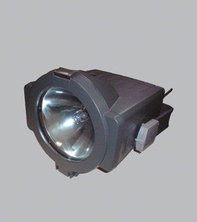 Eine Nahaufnahme eines Lichts auf grauem Hintergrund