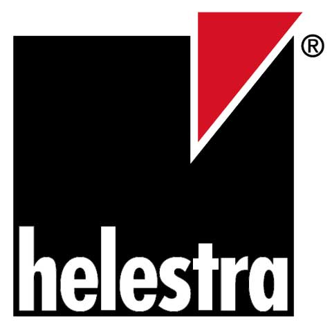 Ein Helestra-Logo mit einem roten Dreieck in der Mitte
