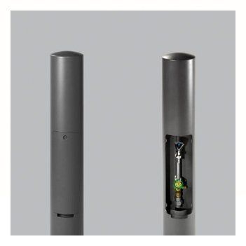 Eine graue Stange mit einem Loch in der Mitte.