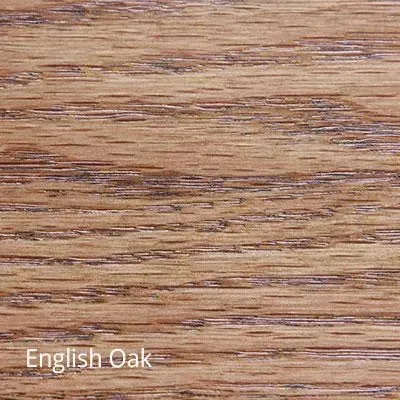 Close-up of English oak wood grain, showing brown and tan colors with dark streaks.