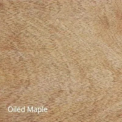 Oiled maple wood grain with tan and brown tones, visible texture.