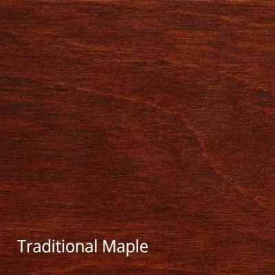 Close-up of stained wood grain; traditional maple color.