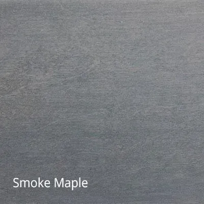 Smoke maple wood grain texture, a muted gray-blue color.