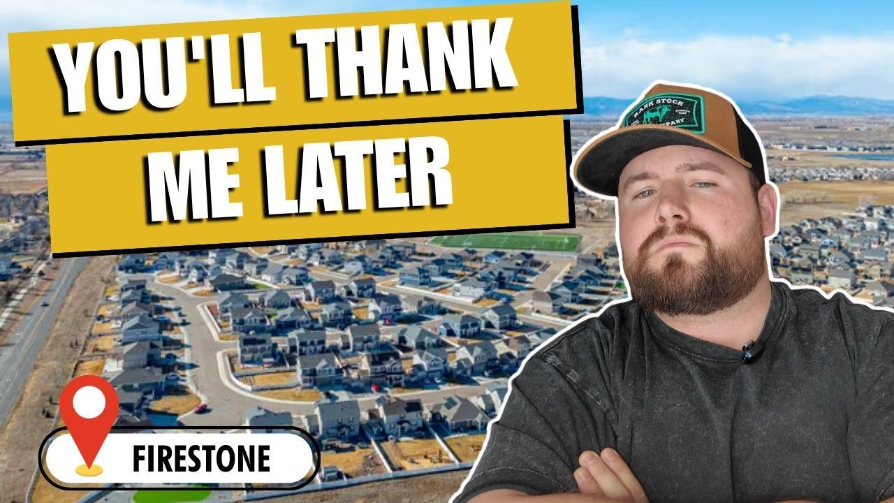 “You’ll thank me later” text over a city aerial with a man in a cap and a Firestone location pin