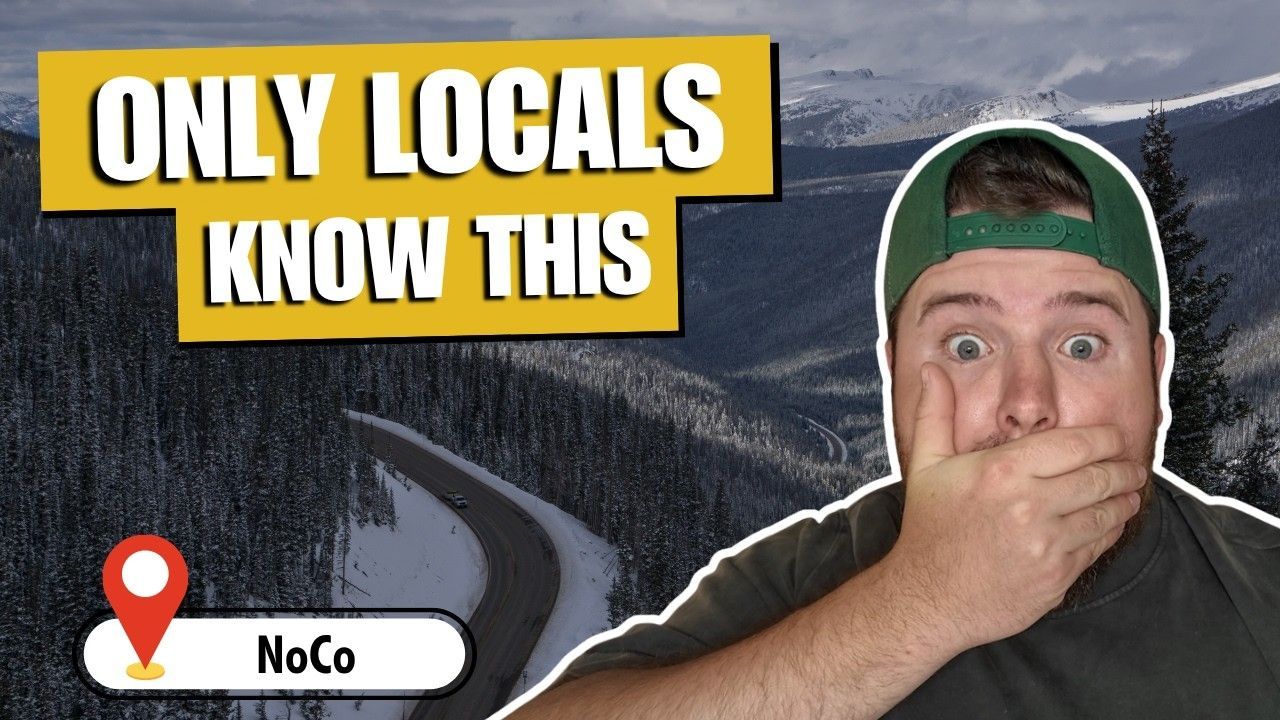 Thumbnail with “ONLY LOCALS KNOW THIS,” a map pin labeled “NoCo,” and a shocked man covering his mouth.