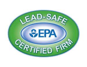 A lead safe epa certified firm logo on a white background