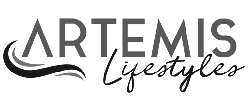 Logo for Artemis Lifestyles, featuring stylized text and a flowing design element.