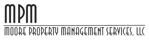 MPM logo, Moore Property Management Services, LLC. Black letters.