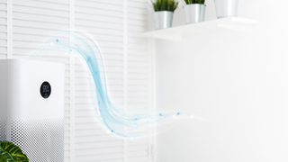 A air purifier is blowing fresh air into a room.