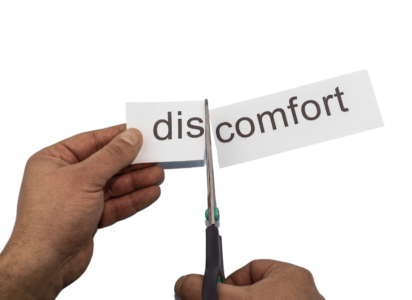 Scissors Cutting Paper That Says Discomfort | Sedation Dentistry in Longmont CO 80501
