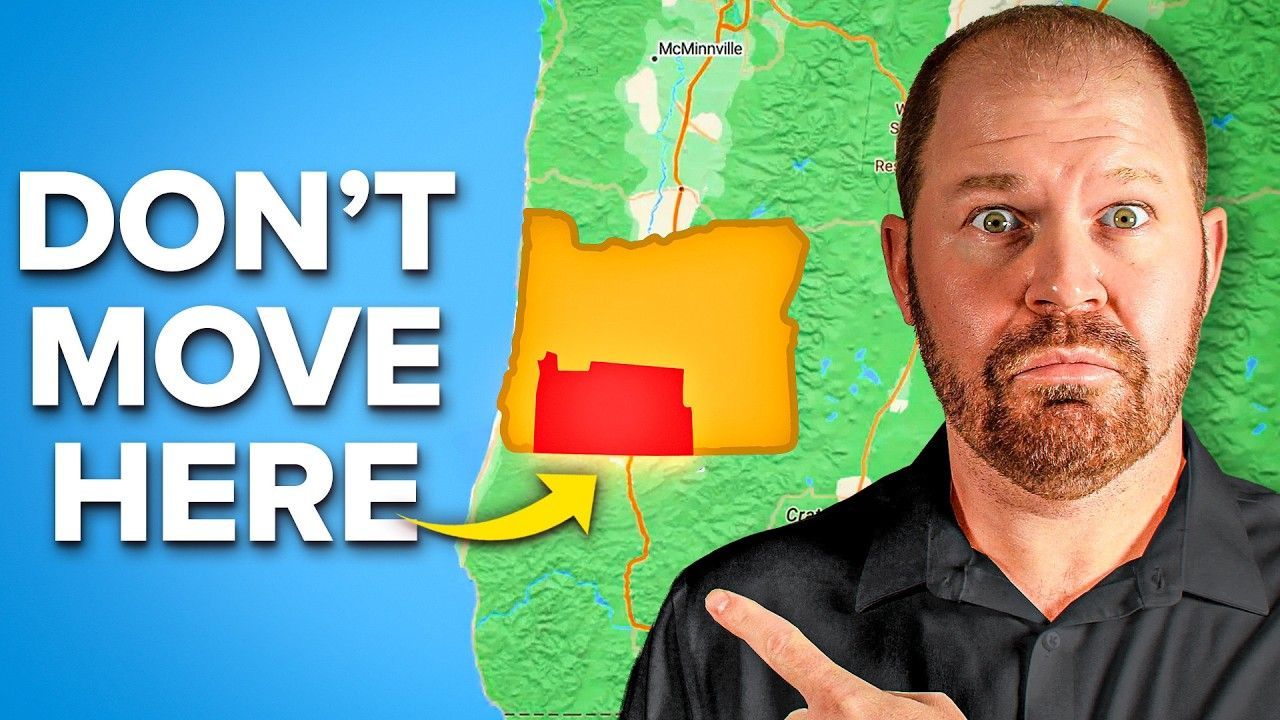 Man pointing at Oregon map; text says 