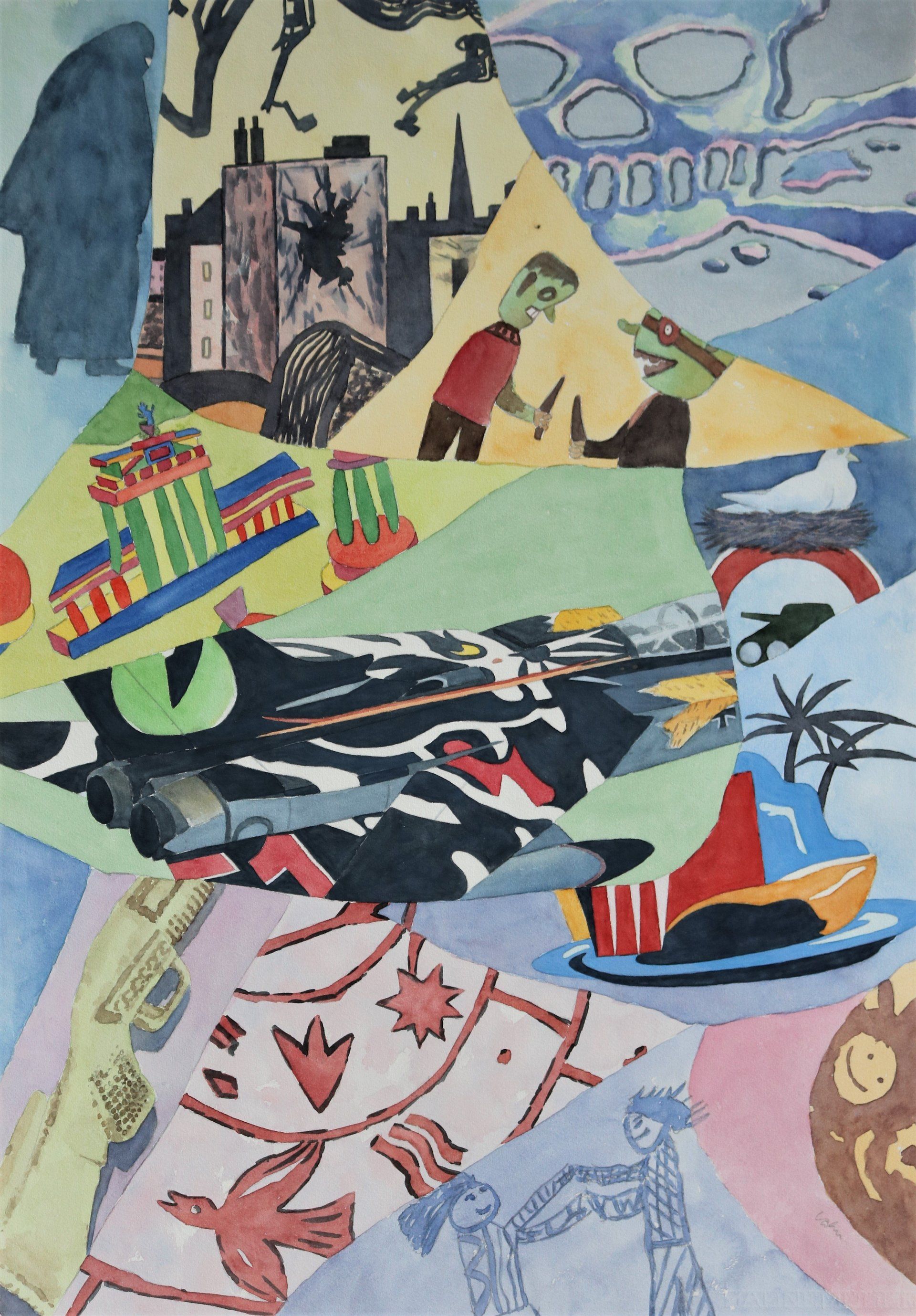 Eine Collage aus verschiedenen Bildern, darunter eines mit der Aufschrift „a“