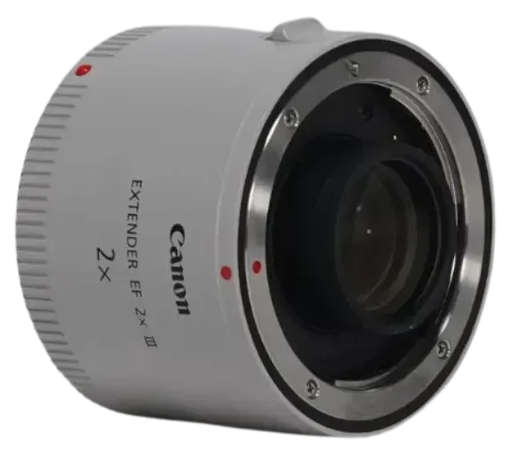 Se muestra un extensor de canon blanco sobre un fondo blanco.