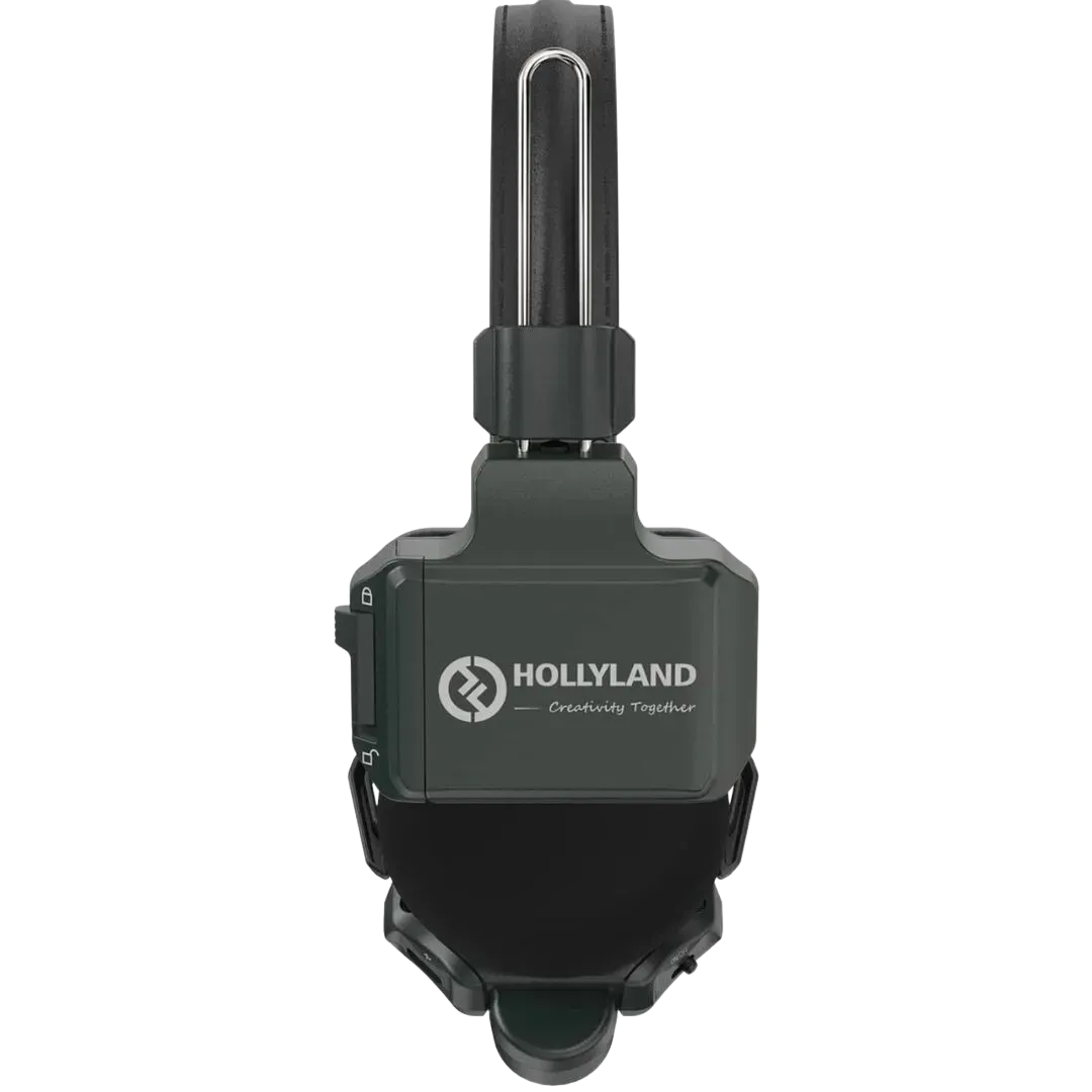 Un auricular negro con la palabra Hollyland en él.