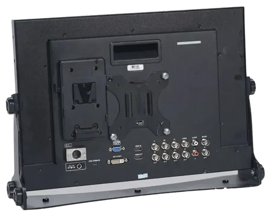La parte posterior de un monitor de computadora con algunos botones.