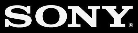 El logotipo de Sony es blanco sobre un fondo negro.