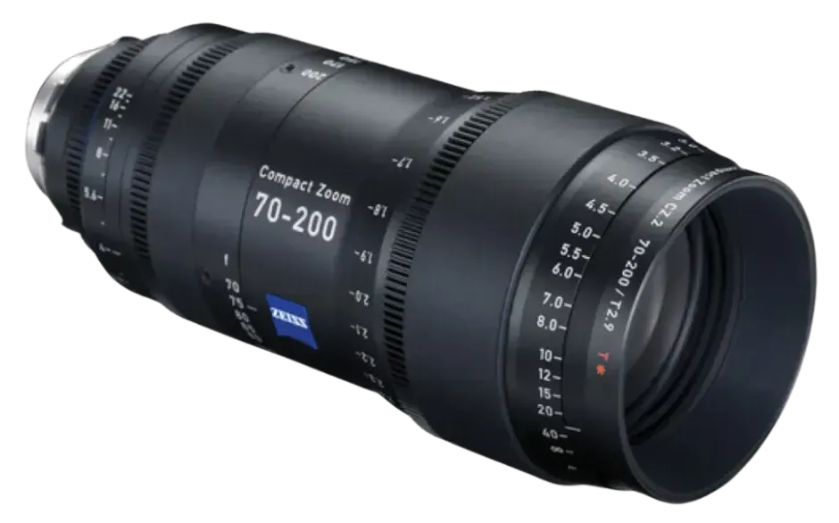 Una lente de cámara con el número 70-200