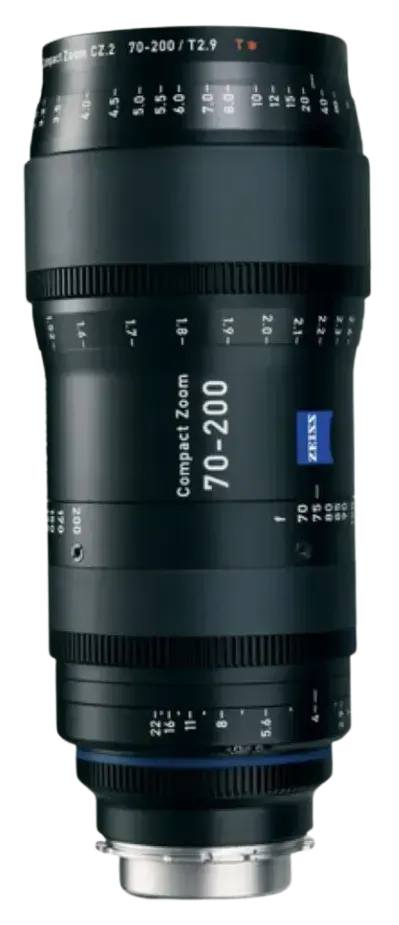 Una lente de cámara con el número 70-200