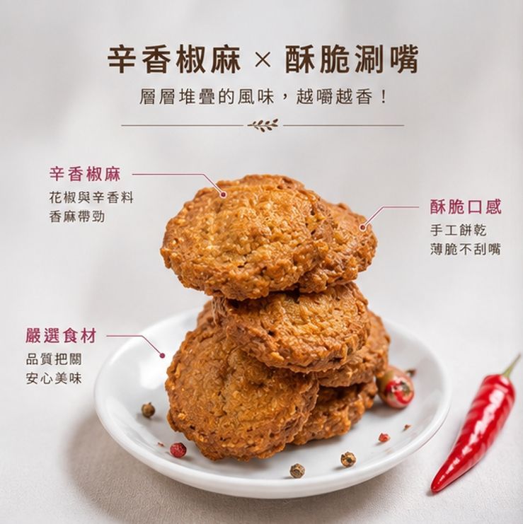 【維格餅家】辛辣椒麻手工餅乾10入/盒