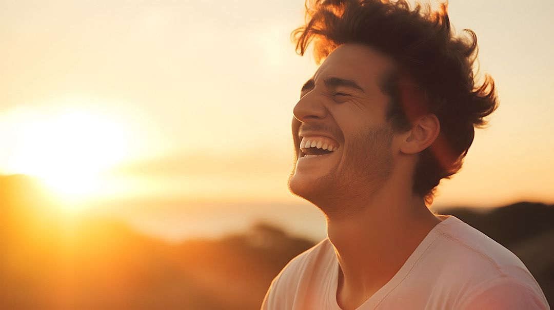 Man smiles, showing his gums due to healthy dental visits with NEXT Dentistry in Salinas, CA