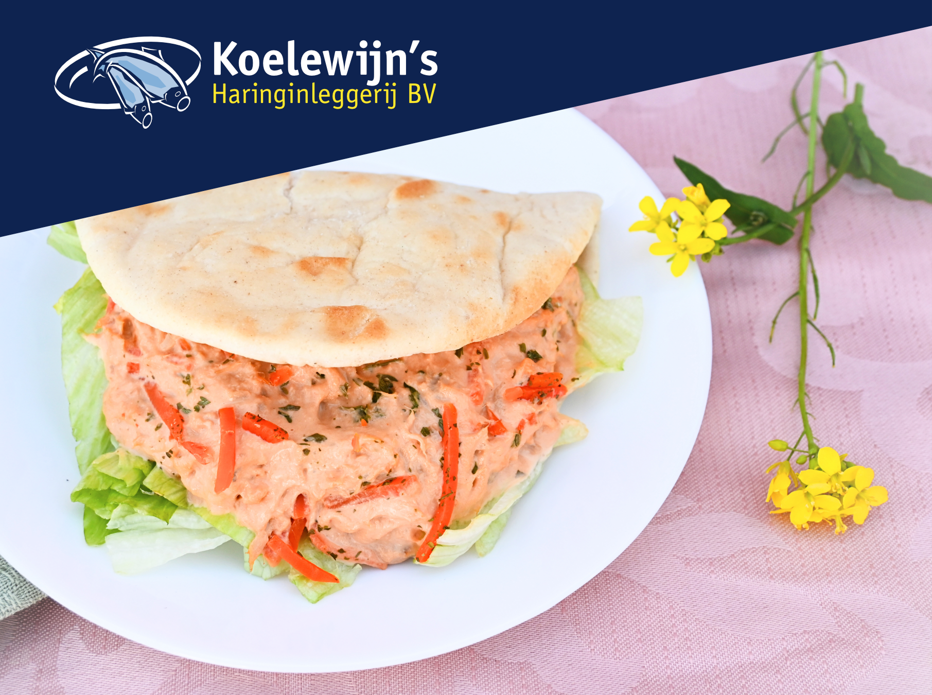 Koelewijn's Haringinleggerij platbrood met Excellent tonijnsalade cocktail voor Moederdag