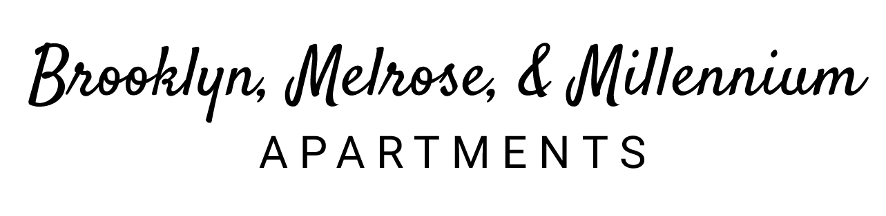 Brooklyn, Melrose, and Millennium Apartments Logo