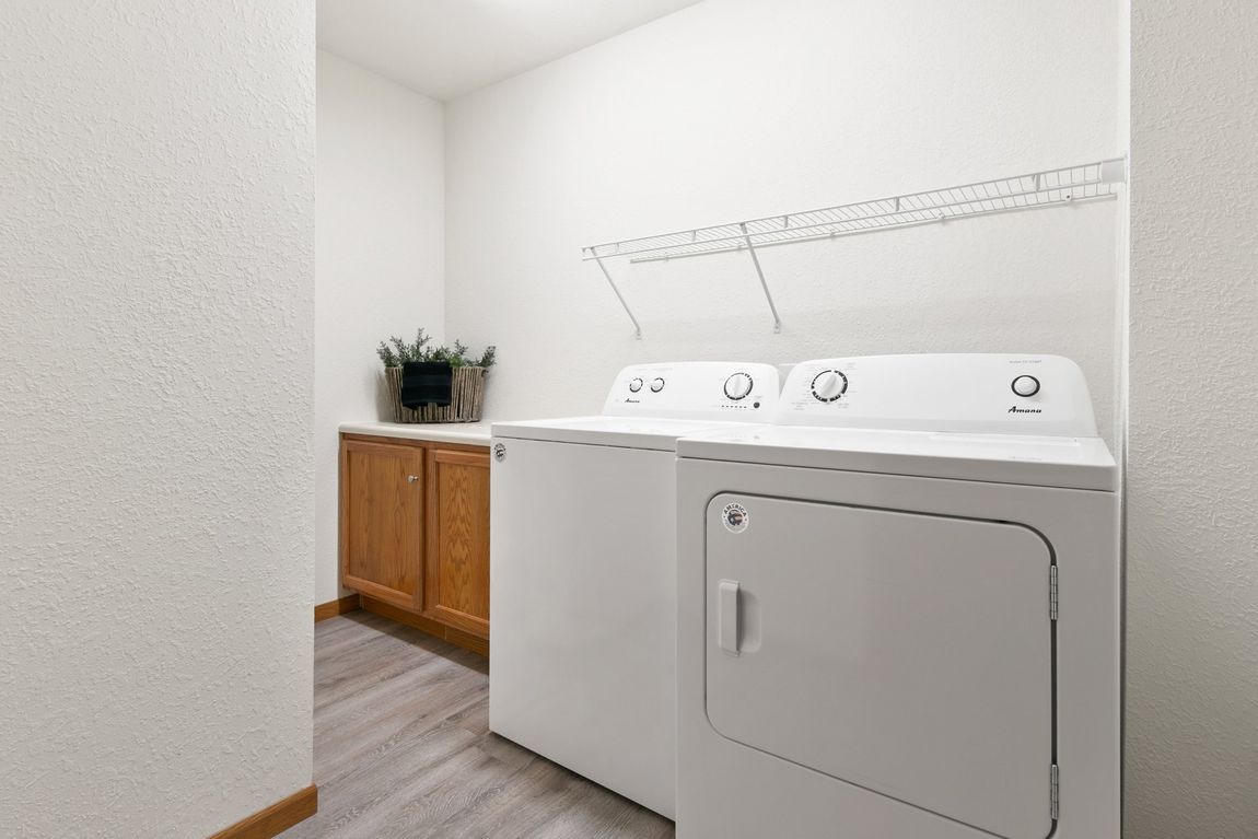 Washer and dryer in one and two bedroom units