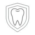 icon of tooth with shield around it