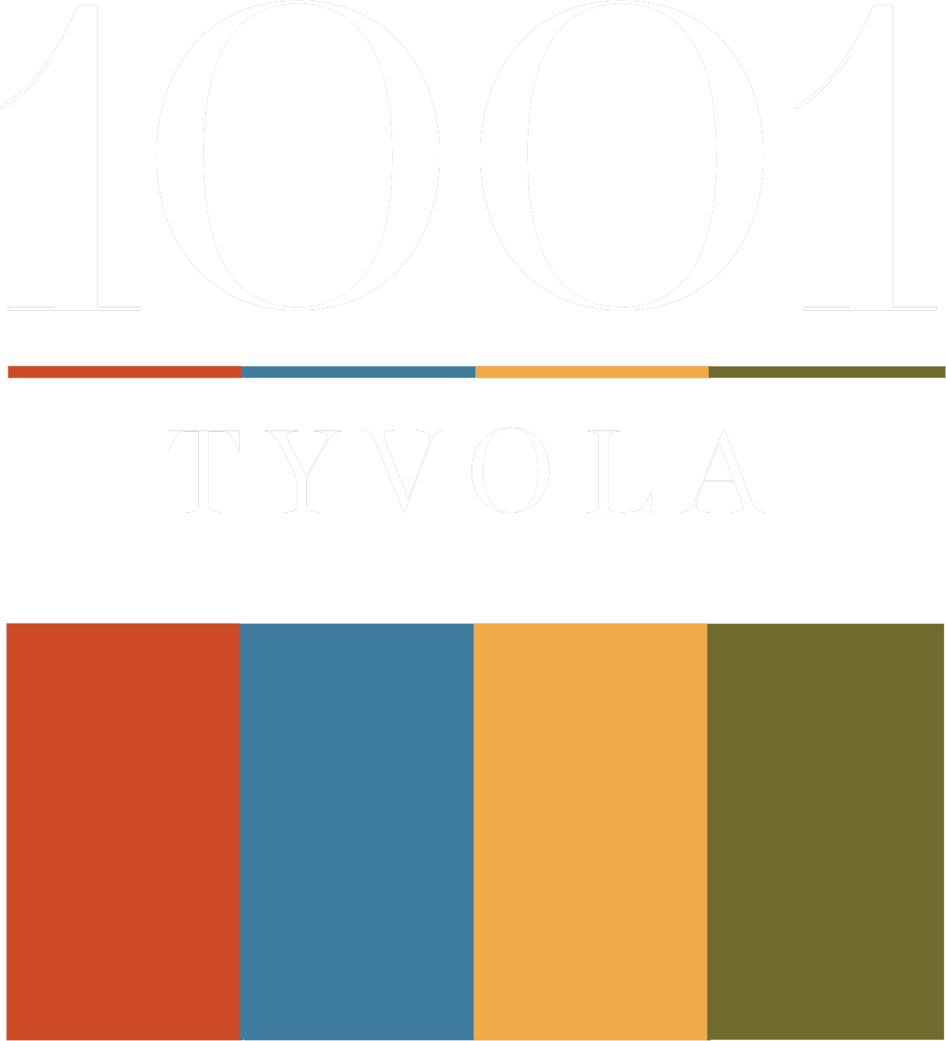 Logo with text "1001 TV VODA" above a colored bar with orange, blue, yellow, and green blocks.