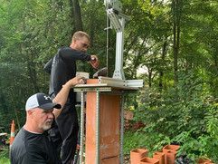 Man Repairing the Chimney | Dowagiac, MI | SW Top Hat Chimney Service