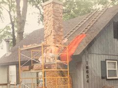 Brick Chimney on An Old Roof | Dowagiac, MI | SW Top Hat Chimney Service
