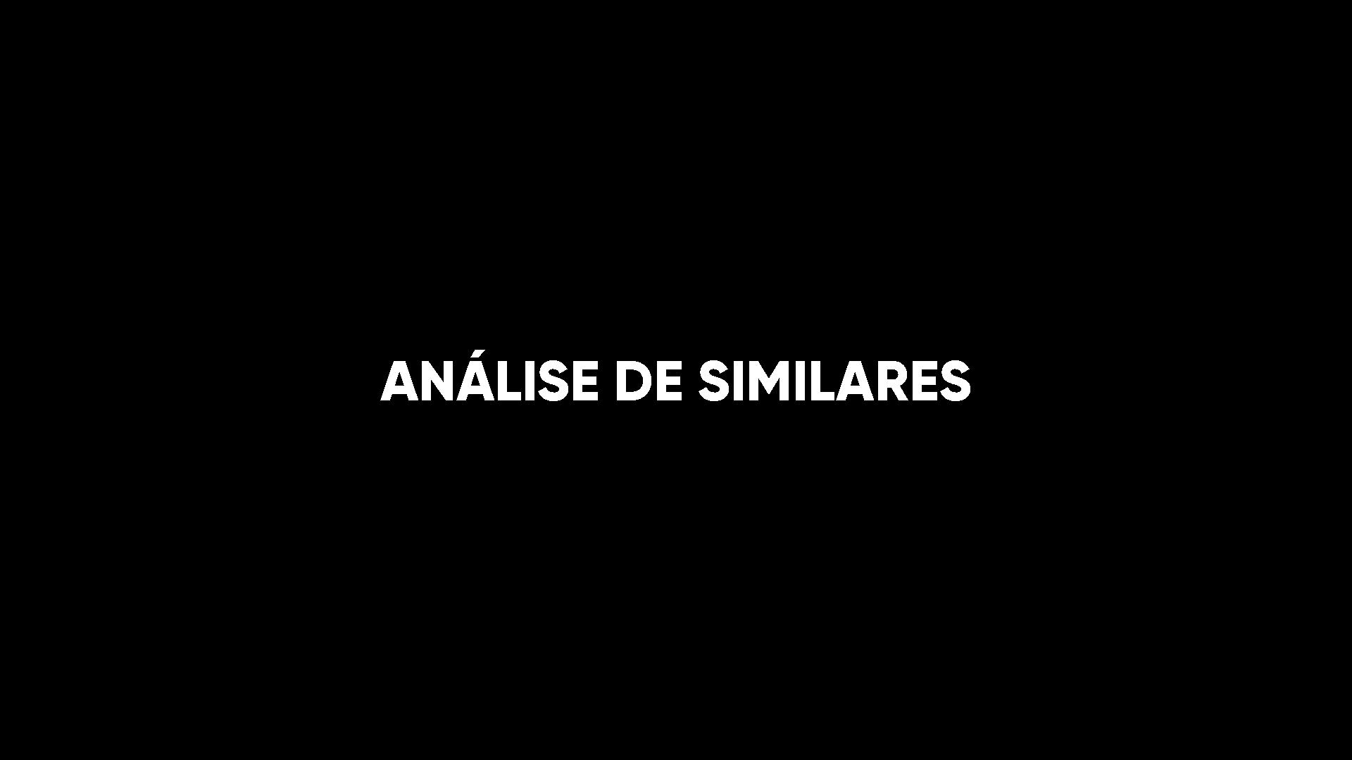 Um fundo preto com as palavras `` análise de similares '' em letras brancas.