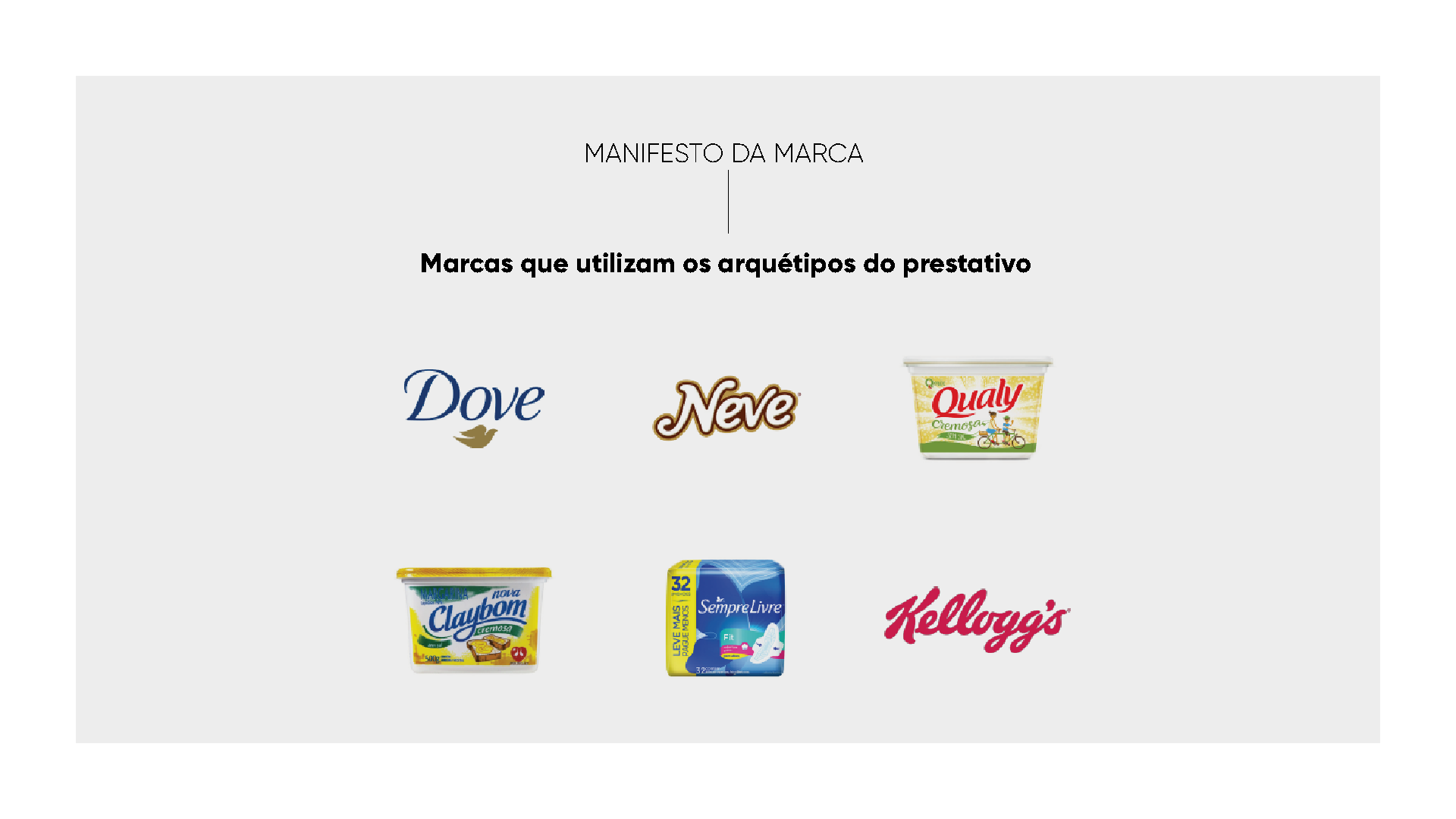 Um fundo branco com alguns logotipos, incluindo Dove e Kellogg's