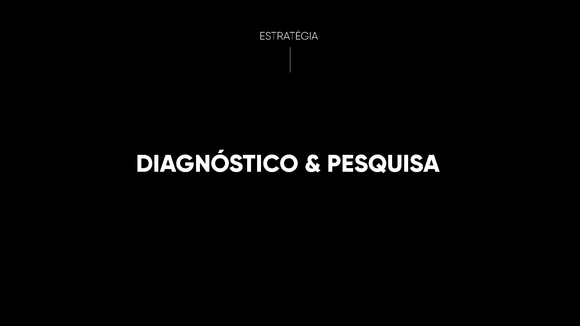 Um fundo preto com texto branco que diz diagnostico & pesquisa