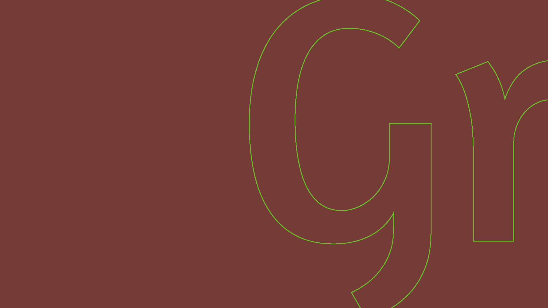 Um desenho da letra g em um fundo vermelho.