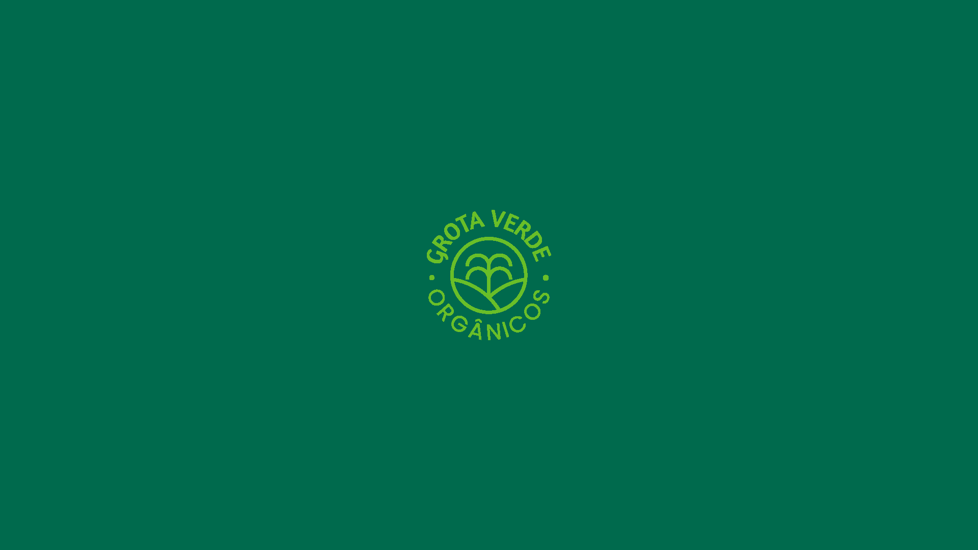 Um fundo verde com um logotipo amarelo no meio.