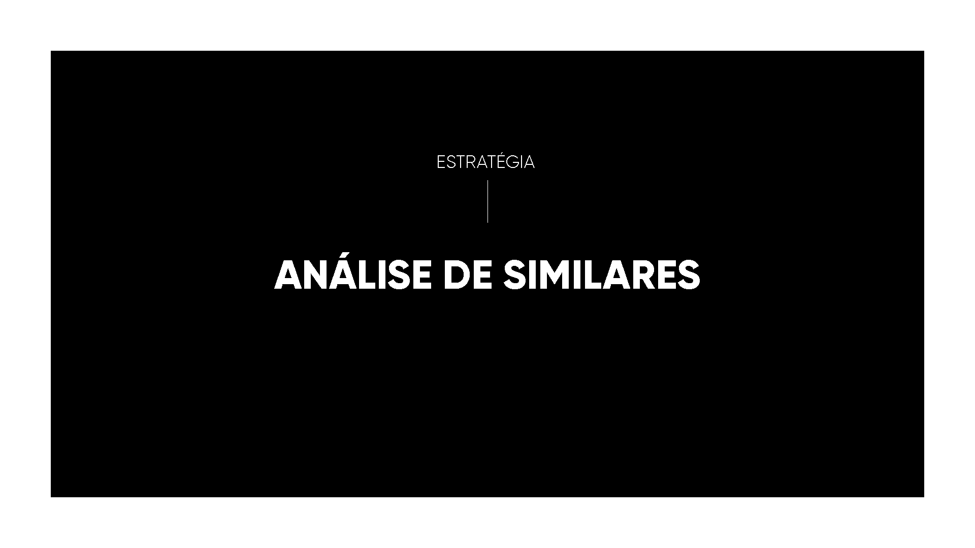 Um fundo preto com as palavras `` análise de similares '' em letras brancas.