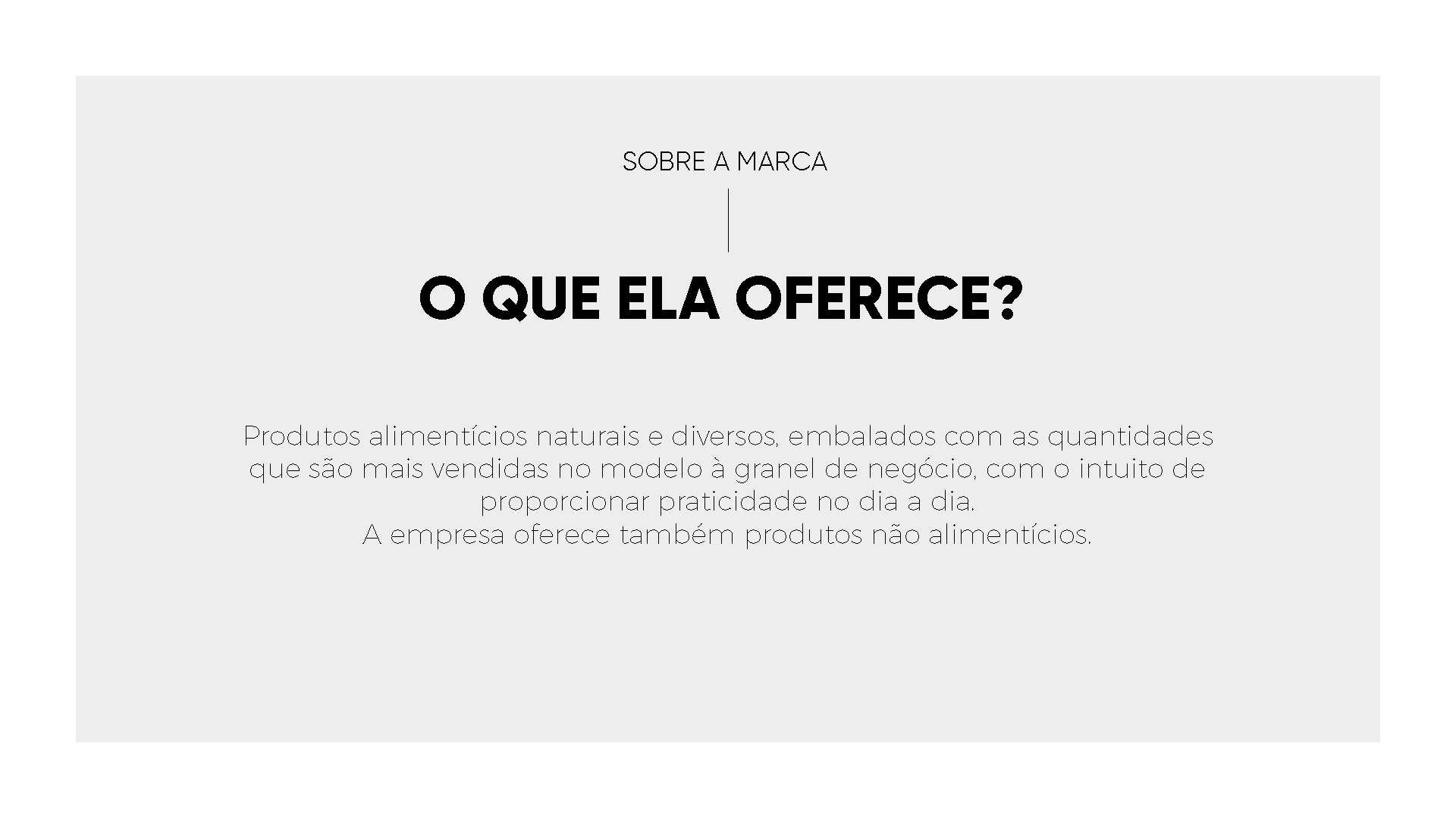 Um fundo branco com as palavras `` o que ela oferece '' nele.