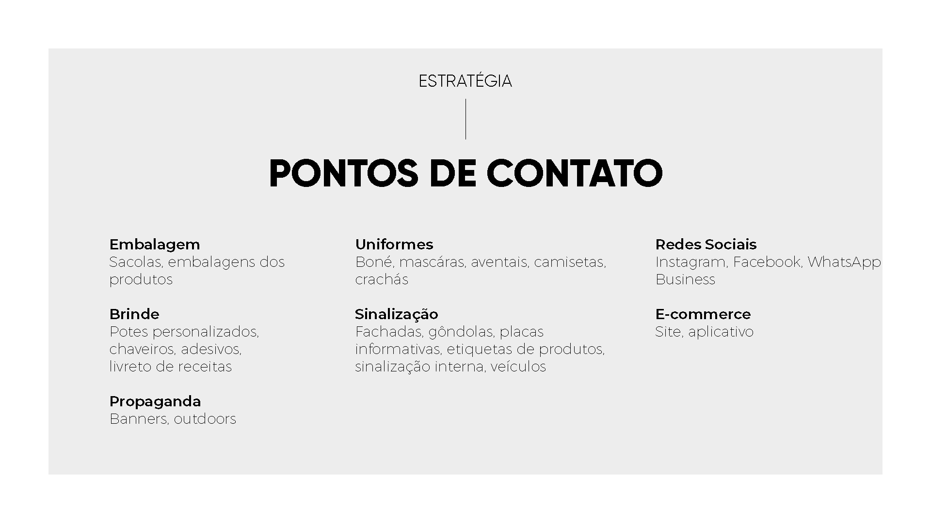 Um white paper com as palavras pontos de contato nele