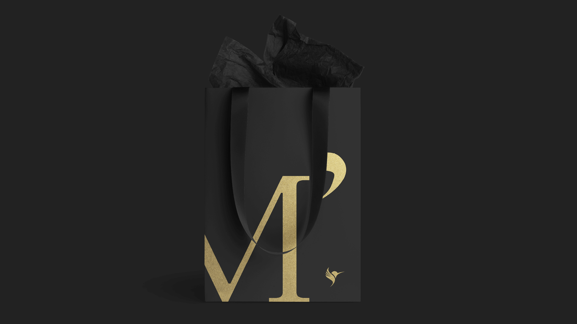 Sacola de presente preta com 