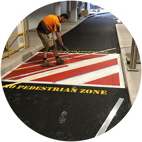 No Pedestrian Zone Man Painting