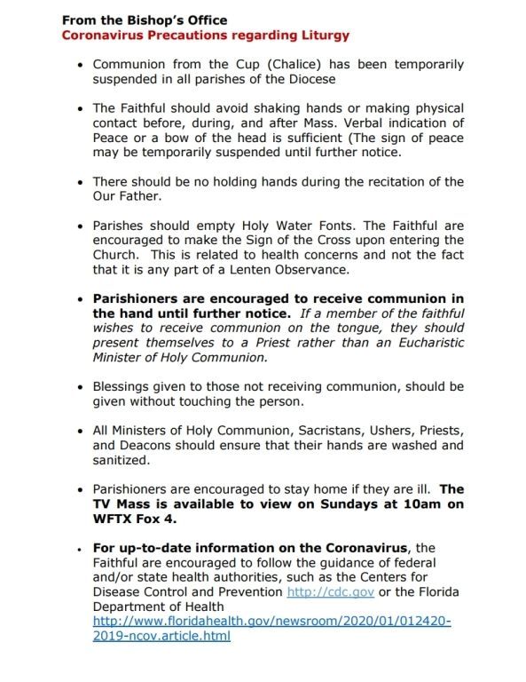 Bishop Coronavirus Steps