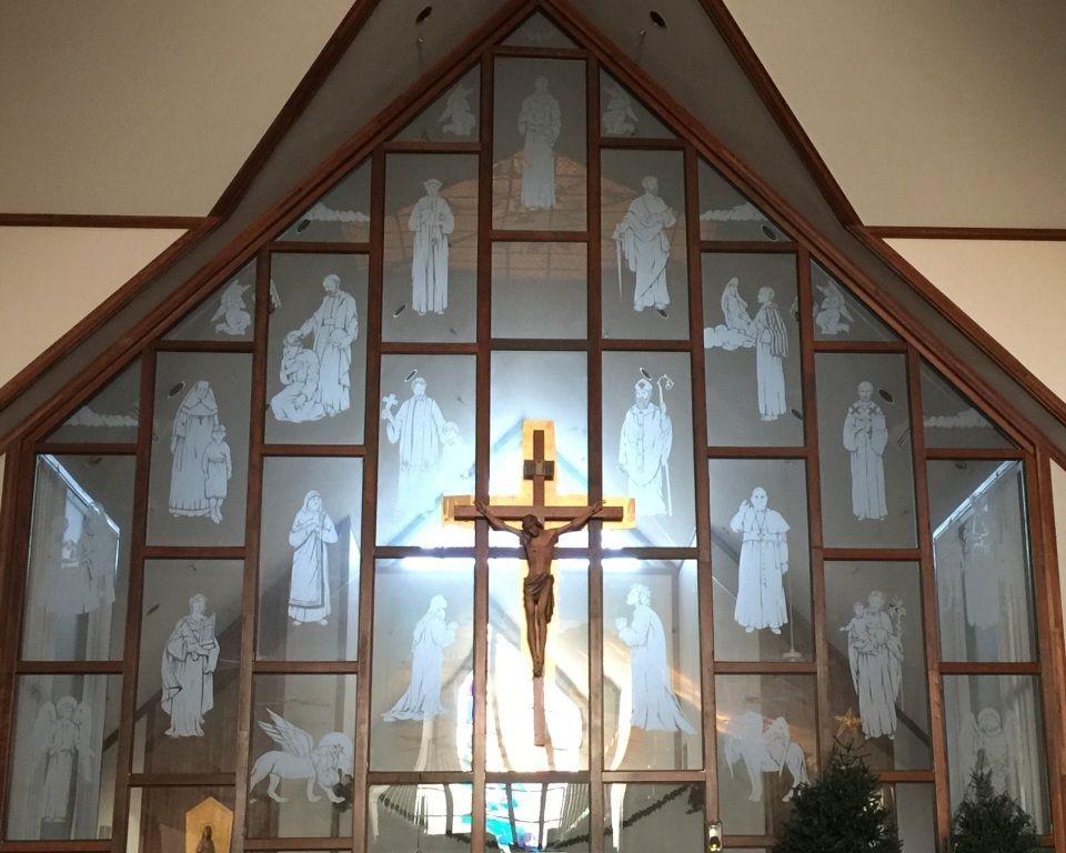 Etchings Wall | St. Andrew Catholic Church